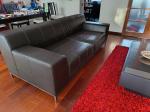 Canape cuir marron 3 places - Miniature